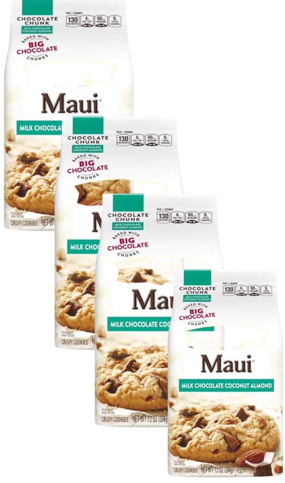 Pepperidge Farm Maui Milk Chocolate Coconut Almond Chocolate Chunk Crispy Cookies (Pack of 4) by Pepperidge Farm